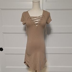Heart Hips Tan Casual Dress